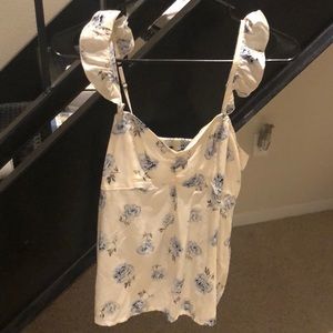 Floral tank with ruffles